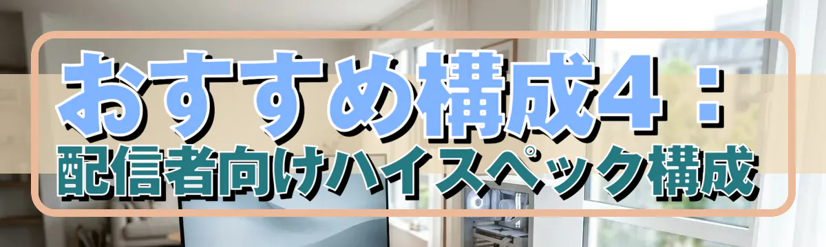 おすすめ構成4：配信者向けハイスペック構成