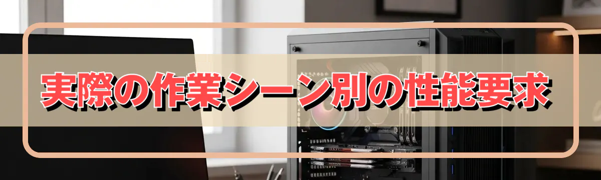 実際の作業シーン別の性能要求