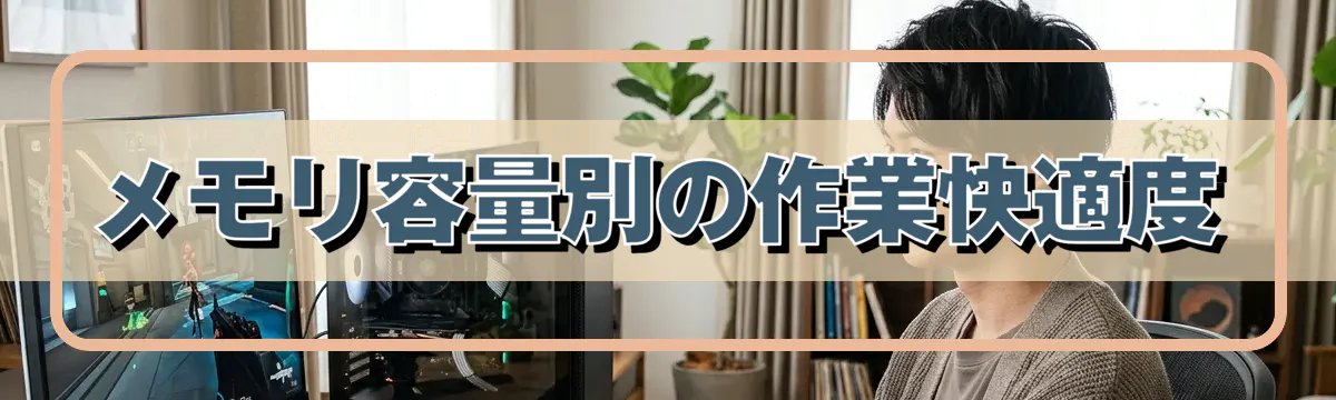 メモリ容量別の作業快適度