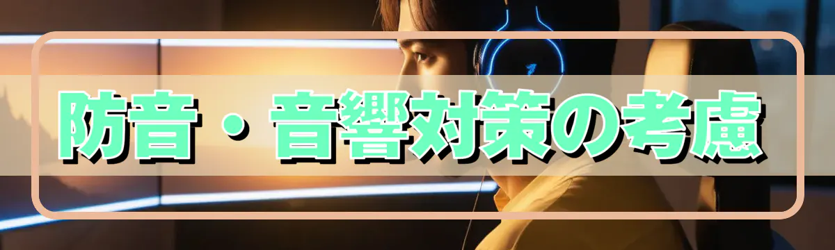 防音・音響対策の考慮