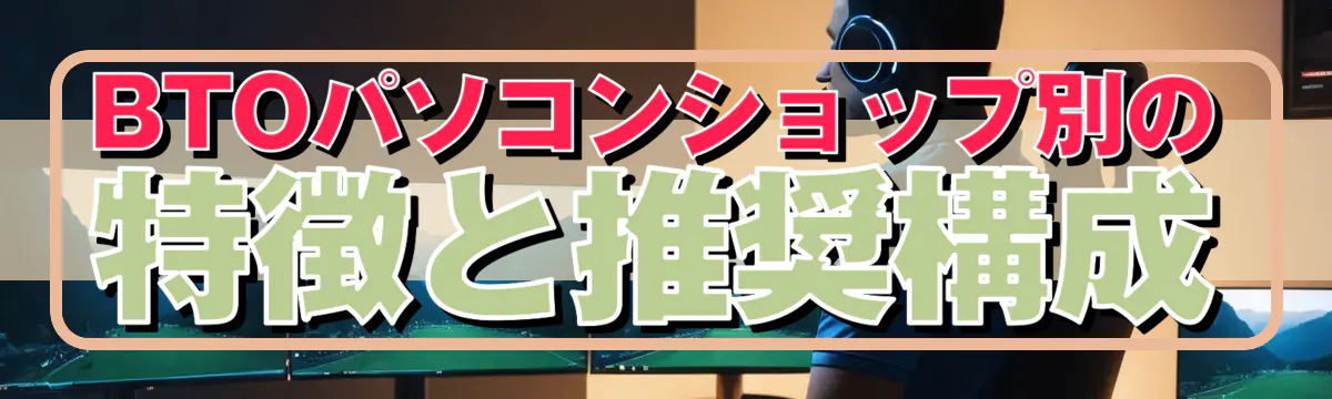 BTOパソコンショップ別の特徴と推奨構成