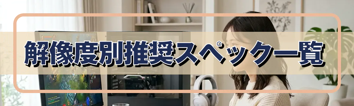 解像度別推奨スペック一覧