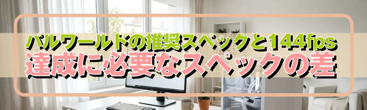 パルワールドの推奨スペックと144fps達成に必要なスペックの差