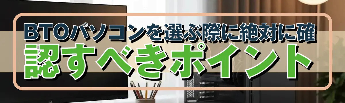 BTOパソコンを選ぶ際に絶対に確認すべきポイント
