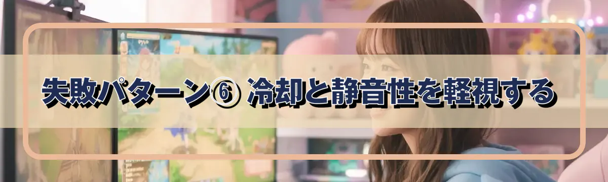 失敗パターン⑥ 冷却と静音性を軽視する